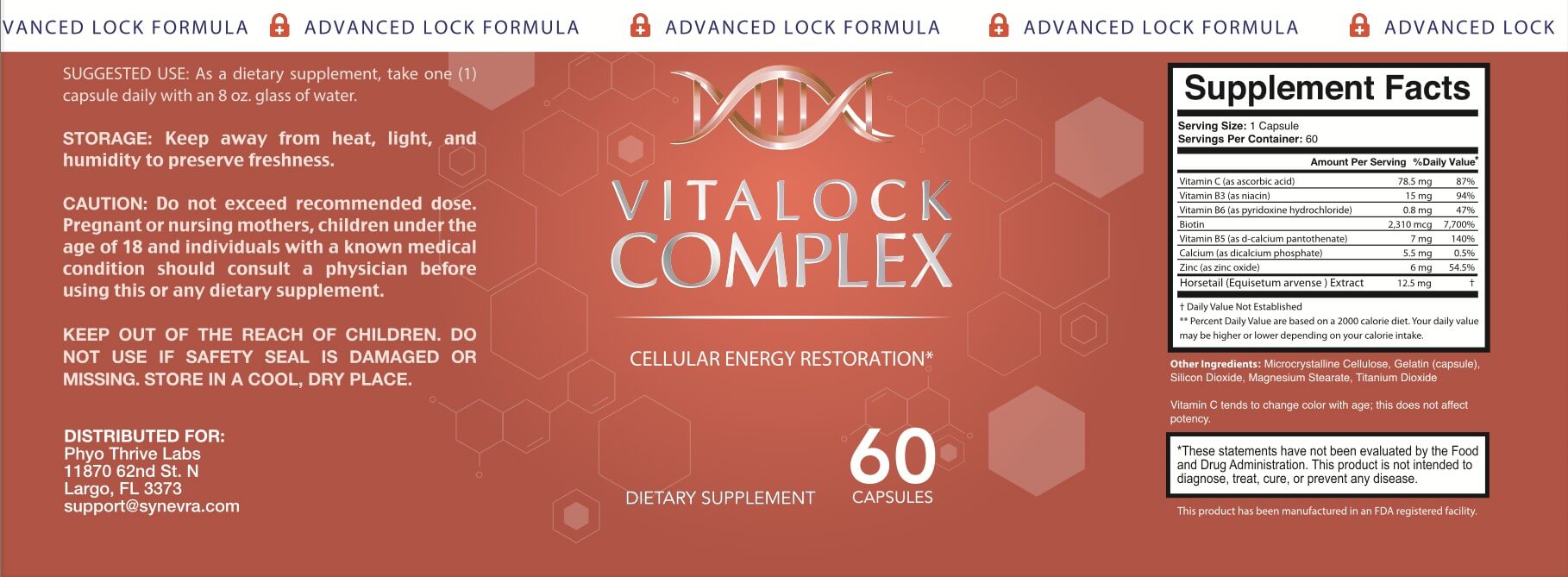 Vitalock Complex Label